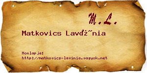 Matkovics Lavínia névjegykártya